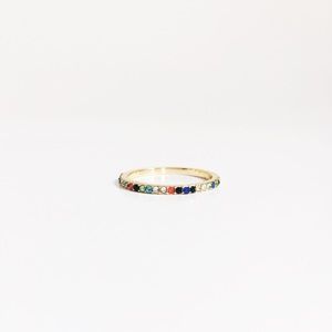 Rainbow Eternity Round Band Ring